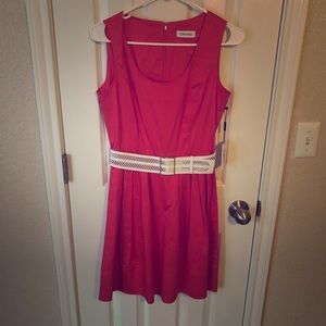 Coral Calvin Klein dress 💕